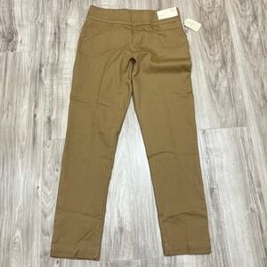 St. John's Bay Womens Tall Ankle Pull-On Tan Pant Size 6T